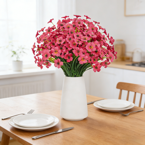 4Pcs 13in/33cm
Artificial Flowers for Outdoor,No Fade Fake Plastic Flowers Faux Plants for Decoration Hanging Planters Indoor Outside Garden Porch Window Box Home Wedding Farmhouse(rose red)