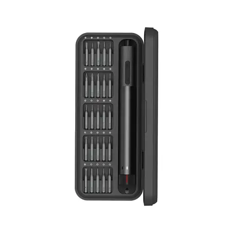 ochama E2 Jeu de tournevis électrique, format mini et portable, 25 embouts inclus, autonomie ultra-longue de 80 minutes, kit d'outils pour aménagement intérieur, réparation automobile et assemblage