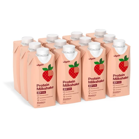 Vilgain Protein Milkshake Strawberry - 12 x 330ml