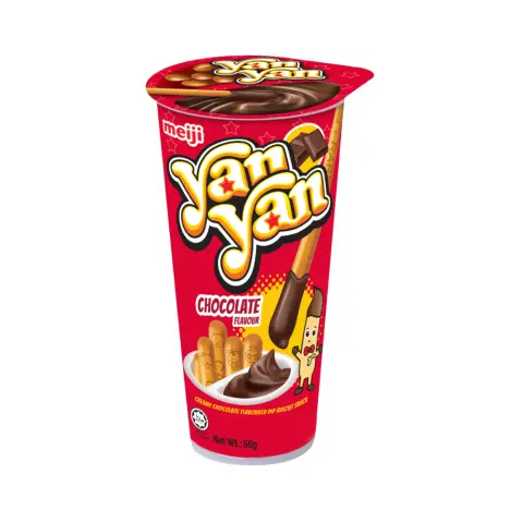 Meiji Yan Yan Biscuit Sticks with Chocolate Flavoured Dip 50g 明治欣欣杯巧克力味蘸酱饼干棒 50g