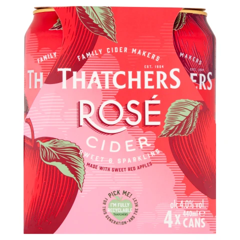 Thatchers Rose 4Pk Can - 4% 4X440ML