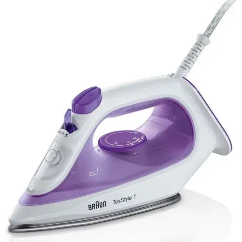 Braun TexStyle 1 V Dampfbügeleisen mit SuperCeramic-Beschichtung, einfaches und schnelles Bügeln, schnelles Aufheizen, Eco-Modus, Easy Fill 220 ml, 2000 W