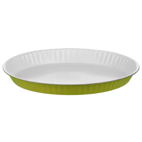 Ecocook Lime Green And White Flan Dish