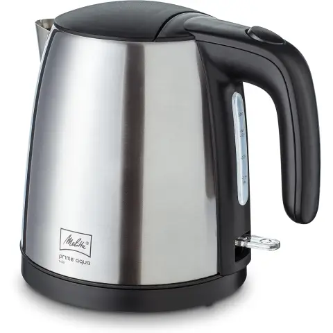 Melitta 10180-01 Prime Aqua Mini Wasserkocher, 1,7 Liter, Silber/Schwarz