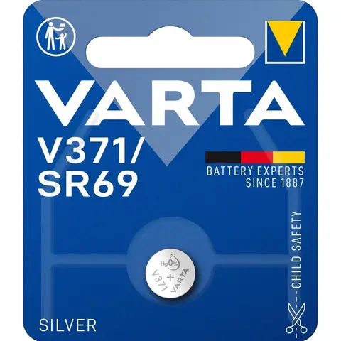 VARTA Batterien V371/SR69 Knopfzelle, 1 Stück, Silbermünze, 1,55V, für elektronische Kleingeräte - Uhren, Autoschlüssel, Fernbedienungen, Waagen, Hergestellt in Deutschland