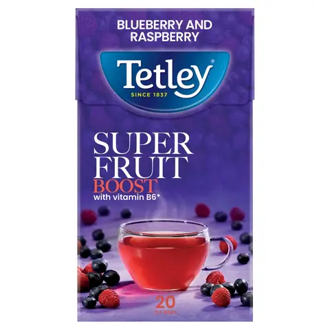 Tetley Super Fruit Vitamin B Blueberry & Raspberry Tea 20 Pack