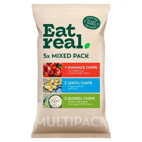 Eat Real Lentil Chips Multipack - Salted 5 Pack x18g（total 90g)