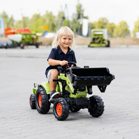 Falk Claas Ride-on Backhoe Tractor with Trailer