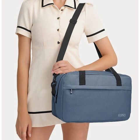 kono Lightweight Soft-Sided Travel Carry Bag with Shoulder Strap, Compact 14L Holdall for Air Travel & Daily Use (Navy)