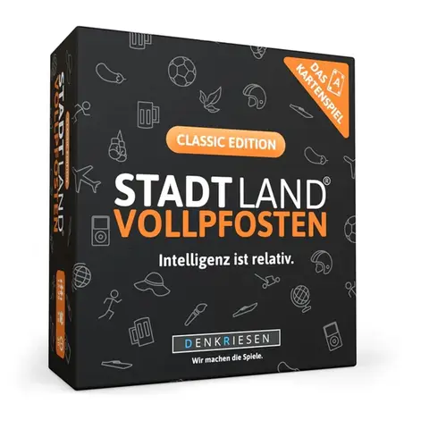 THINKING GIANTS - Stadt, Land, VOLLPFOSTEN - Das Kartenspiel - Klassik Edition: Intelligenz ist relativ. Kartenspiel mit 120 Karten.
