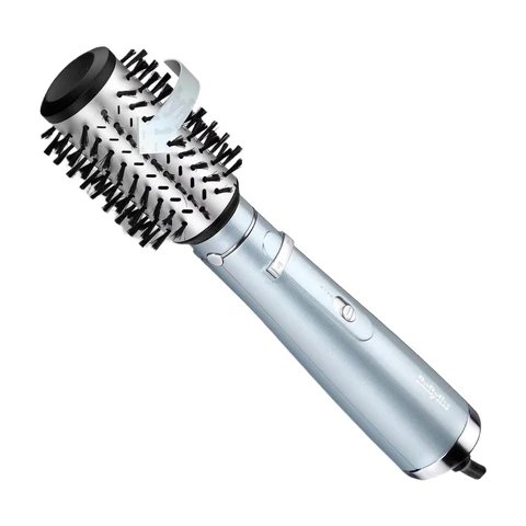 BaByliss Hydro Fusion rotierende Heißluftbürste mit Anti-Frizz-Technologie, feuchtigkeitsspendend & glänzend, Haartrockenbürste mit Ionen-Technologie, 1 Anhänger für Volumen & Fülle, Eisblau, AS773E