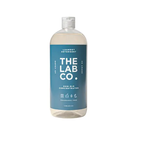 The Lab Co. Non-Bio Concentrated Laundry Detergent | 40 Loads, 1L | Non-Toxic Fragrance | Unscented, Fragrance Free, Odourless | Plant-Based, Vegan, Cruelty-Free, Sensitive Skin Safe