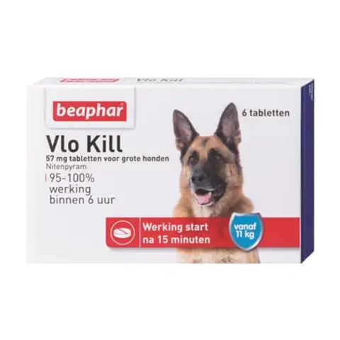 Beaphar Vlo Kill+ Anti-puces pour chien de 11 kg et plus 57 mg - 6 comprimés