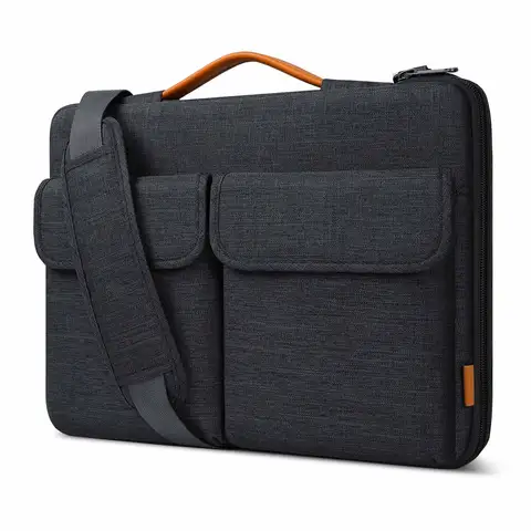 Inateck Housse pour ordinateur portable 15,6 pouces Sac à bandoulière 15 pouces Protection complète à 360° Sac à bandoulière pour ordinateur portable résistant aux éclaboussures Deux modes de transport, LB03008-15BG