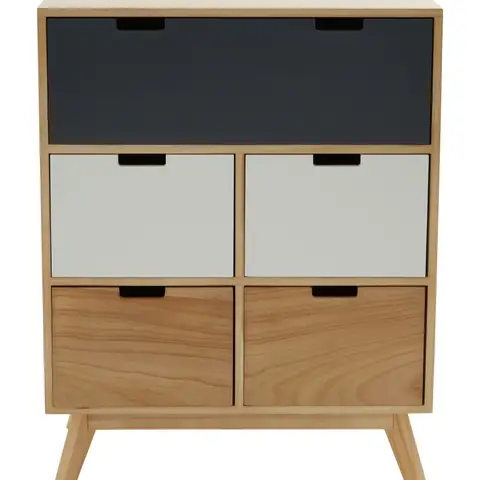 Interiors by Premier Drawer Chest Watson 5 Drawer Natural/Grey/White