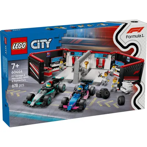 LEGO City 60444 F1 Garage & Mercedes-AMG & Alpine Auto's Set