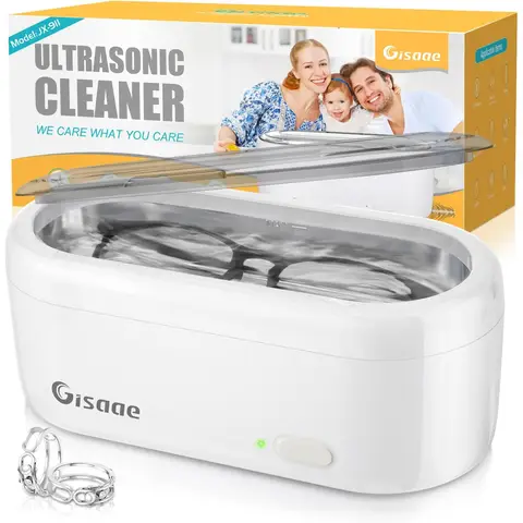 Gisaae Nettoyeur à ultrasons 480 000 Hz, 360 ml, pour lunettes, bijoux, collier, bague et montres, Offre Nouvel An, Sélection cadeaux