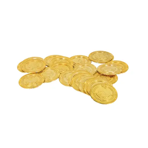 Unique Party Plastic Gold Treasure Coins, 30 Pack