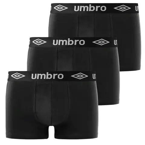 UMBRO Boxers pour homme - Lot de 3 - Noir - Taille L