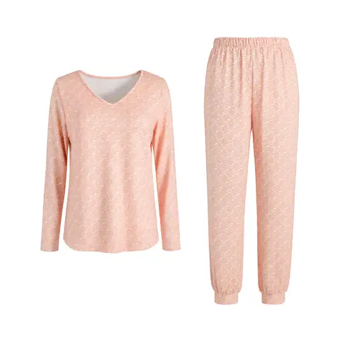 IZURIA v-neck pink long sleeved top and pants set  L