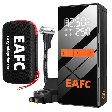 EAFC Multifunktions-4-in-1-Starthilfe für Autos JC11 Auto-Luftpumpe Luftkompressor Powerbank Notfall-Starthilfe für Autobatterien Reifenfüller