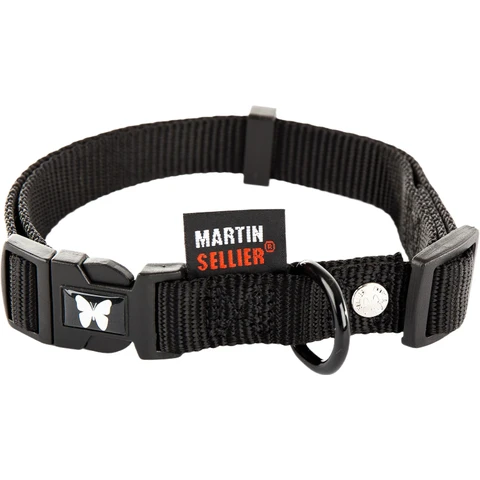 MARTIN SELLIER Halsband Nylon Zwart 40-55x2 cm
