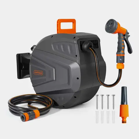 Vonhaus Retractable Hose Reel - 30m