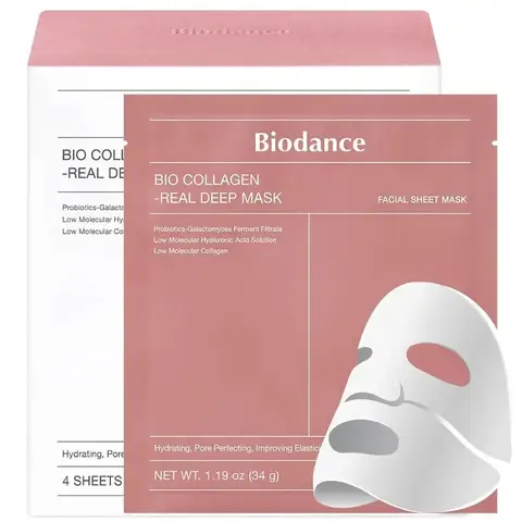 Biodance Masque Visage Bio Collagène Réel Profond 34 g x 4 pcs