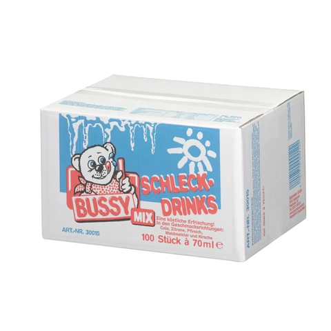 Bussy Mix Wassereis zum Einfrieren (5 Sorten) 100 Stück á 70ml