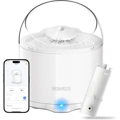 CatLink AI Pet Feeder Pure 2 W02, 2.6L Capacity, Health Monitoring, Ultra-Silent Operation, Wireless Water Pump