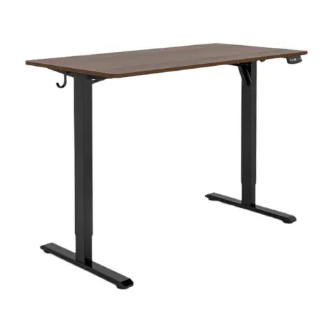 ochama Bureau Électrique Réglable en Hauteur - Bureau Assis-Debout, Capacité de Charge 70kg, Fonctionnement Instantané, Panneau en Acier Durable avec Tiges en Alliage d’Aluminium - Pour Maison/Bureau, Bureau d’Ordinateur/Étude/Travail - Noyer, 120*60 cm