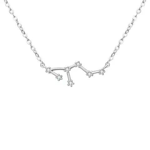 Ever Faith Women's 925 Sterling Silver Wedding Bridal CZ Horoscope Zodiac 12 Constellation Astrology Pendant Necklace April Birthstone Jewellery