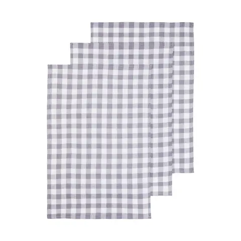 Maison by Premier Tea Towels Doro Cotton Check Grey 3pcs
