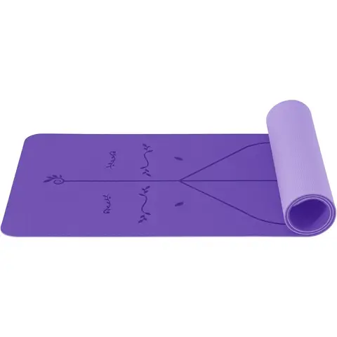 Gute Nacht Yoga-Matten 6 mm Yoga-Matte Gymnastik-Matte TPE Sport-Matte Rutschfeste Fitness-Matte Trainings-Matte Pilates-Matte für Yoga-Pilates-Training 183 x 61 x 0,6 cm Violett/Flieder 183*61*0,6cm