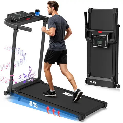 Kehot Kompakt-Laufband mit 8 % verstellbarem Neigungswinkel, 38 x 100 cm Lauffläche, leiser Motor < 45 dB & Sicherheitsschalter für Gehen, Joggen und Laufen