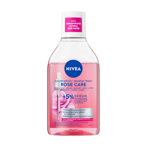 NIVEA Rose Care Micellair Water voor Gezicht & Ogen - met Bio Rozenwater - Cleanser - Make up Remover - Reinigingswater- 400ml