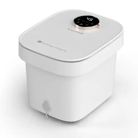 KASJ T6 Voetspa Bad met Automatische Massage, Verwarming op Constante Temperatuur, Uitneembaar & Wasbaar, Wit