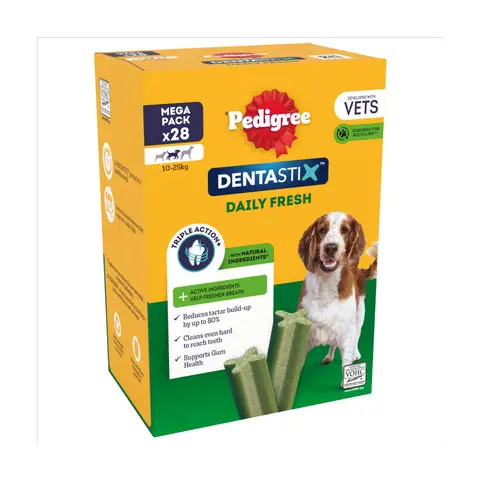 Pedigree DENTASTIX Fresh Adult Medium Dog Treats 28 x Dental Sticks 720g