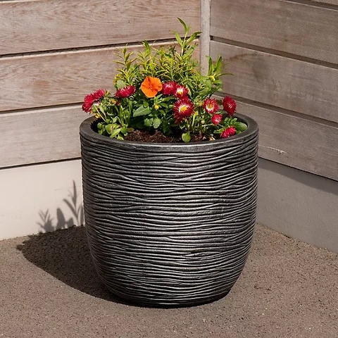 Strata Large Round42.5cm (D) x 40cm (H)-Pewter