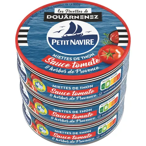 PETIT NAVIRE Miettes de thon sauce tomate et herbes de Provence - 3 x 80 g