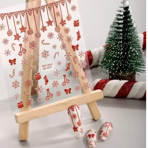 【Christmas Edition】MeoMagic Christmas gel nail stickers Self Adhesive Nail Decoration 5D-0257 (Only stickers)