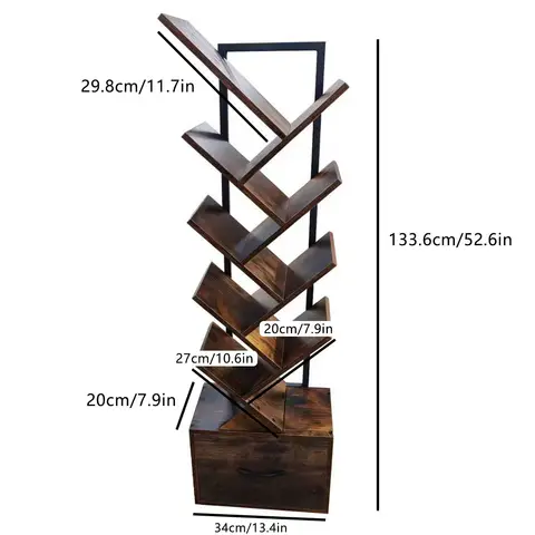 SRD Modern Farmhouse Geometric Bookcase Floor Stand