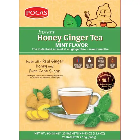 POCAS Mint  Honey Ginger Tea, 18 g x 20