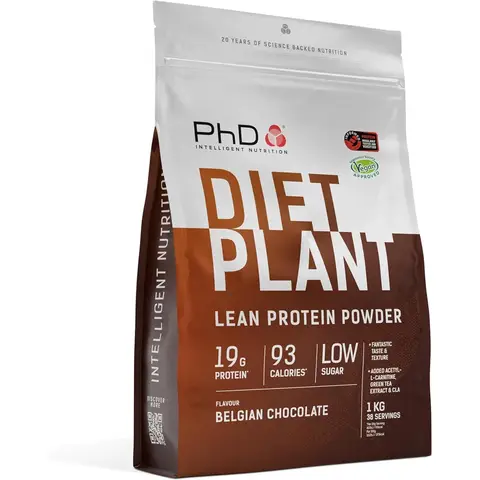 PhD Diet Plant Protein Nutrition Powder Belgian Chocolate Flavour - 1kg
