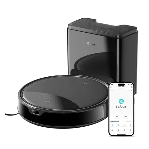Lefant M350 Robot Vacuum Cleaner, ToF Laser Mapping Navigation, 6000Pa Suction Power, 40-Day Auto Empty Station,  Ultra-Slim 7.9cm, 2.4G WiFi, Alexa & Google Assistant Compatible, Apartment Friendly