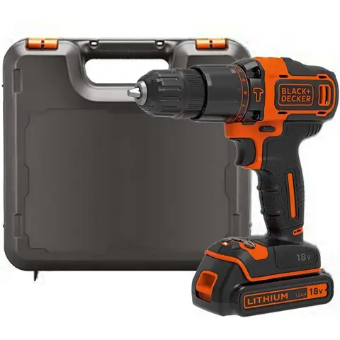 BLACK+DECKER 18V Lithium-Ion 2 Gear Hammer Drill with Charger, Battery and box