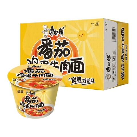 Master Kong Classic Instant Noodles - Tomato, Egg & Beef Flavor, 126g x 12 (Full Case)