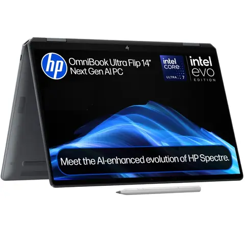HP 14-fh0006na OmniBook Ultra Flip 7-256V (8C) 47 NPU TOPs 16GB 8533 LPDDR5X On-Board 1TB PCIe Gen4 Performance