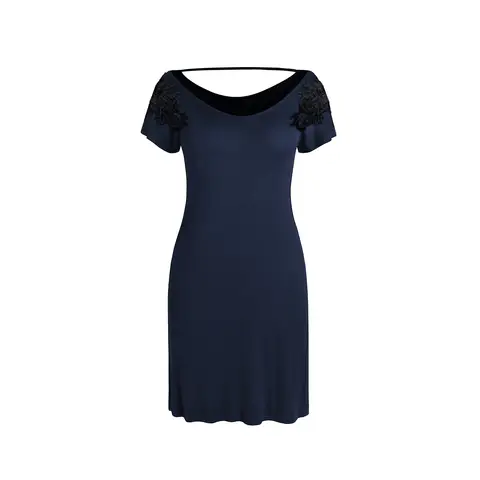 IZURIA round-neck navy short sleeved nightgown  M
