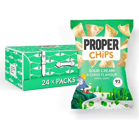 Properchips Sour Cream & Chive Lentil Chips 24 x 20g